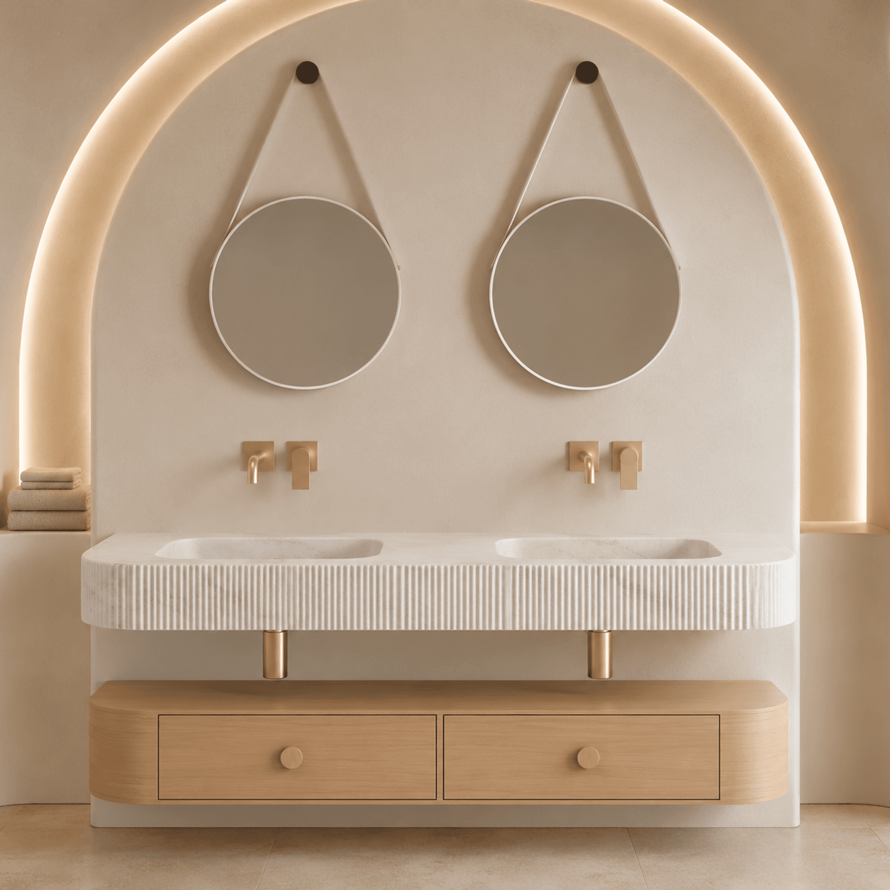 Desert Rock Vanity With Moulded Basin- DRV010