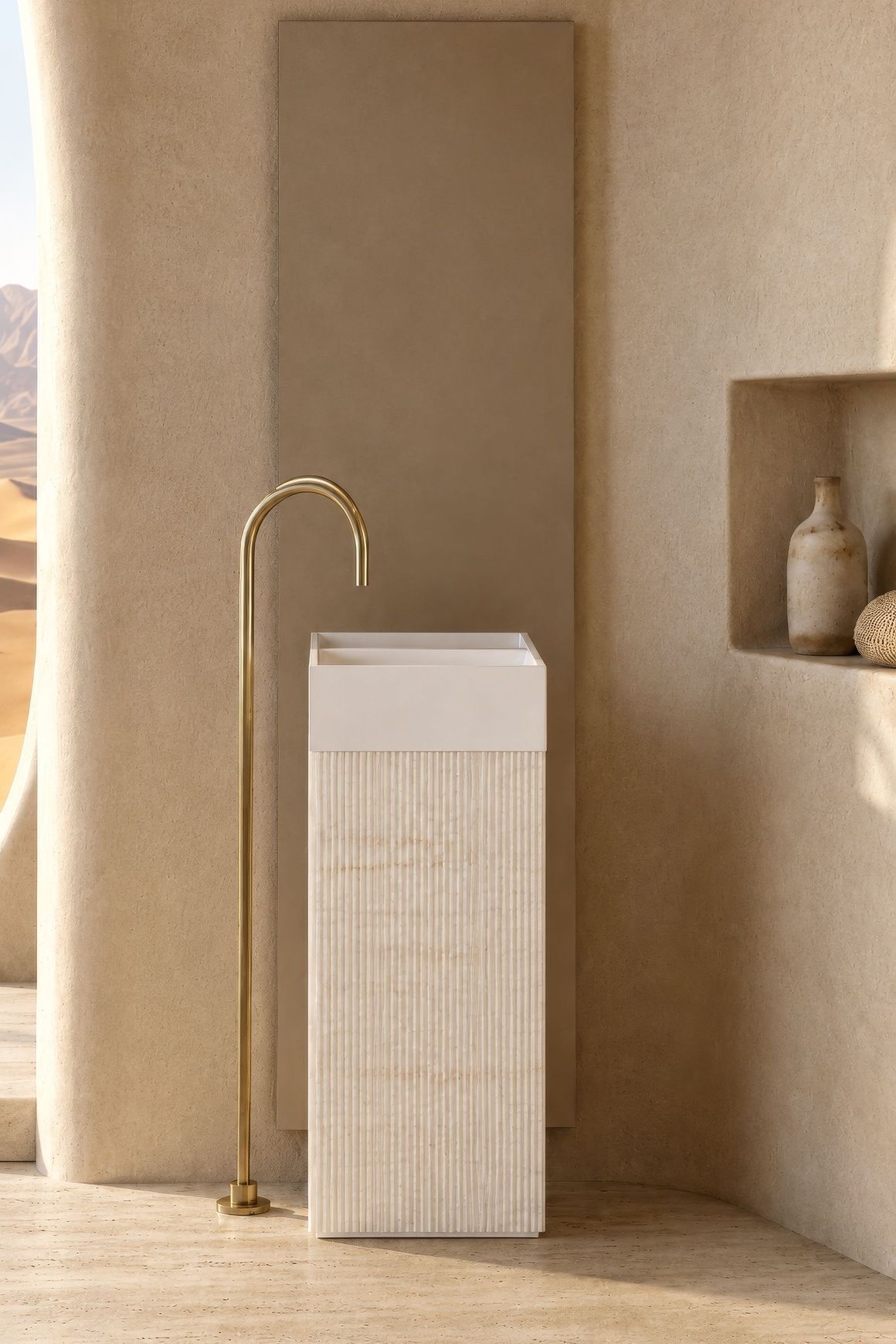 Desert Rock Freestanding Pedestal Basin - DRV005