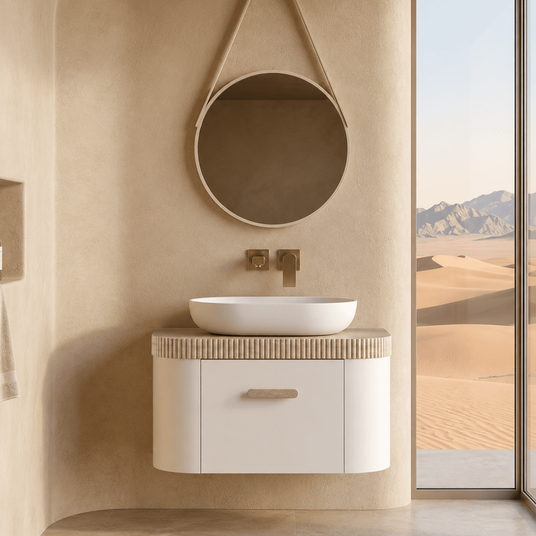 Desert Rock Vanity With Countertop Basin - DRV011