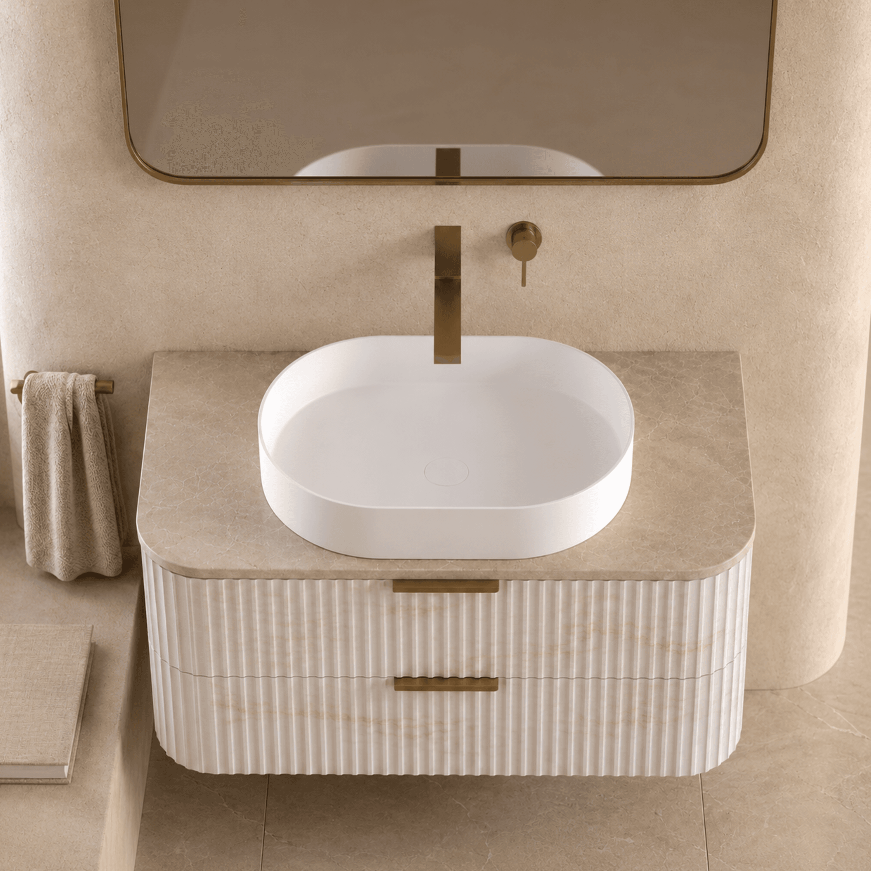 Desert Rock Vanity With Basin - DRV015