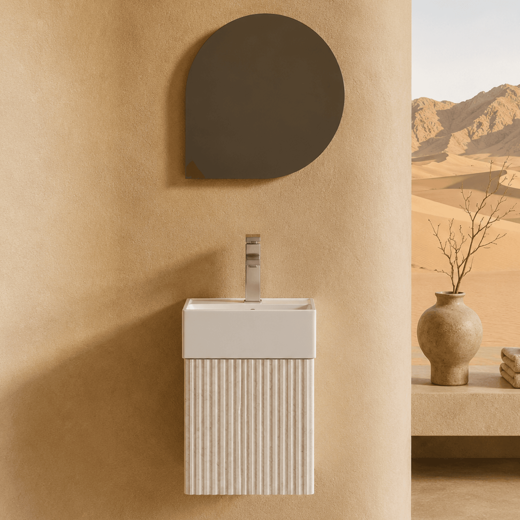 Desert Rock Wall Hung Vanity and Basin - DRV019