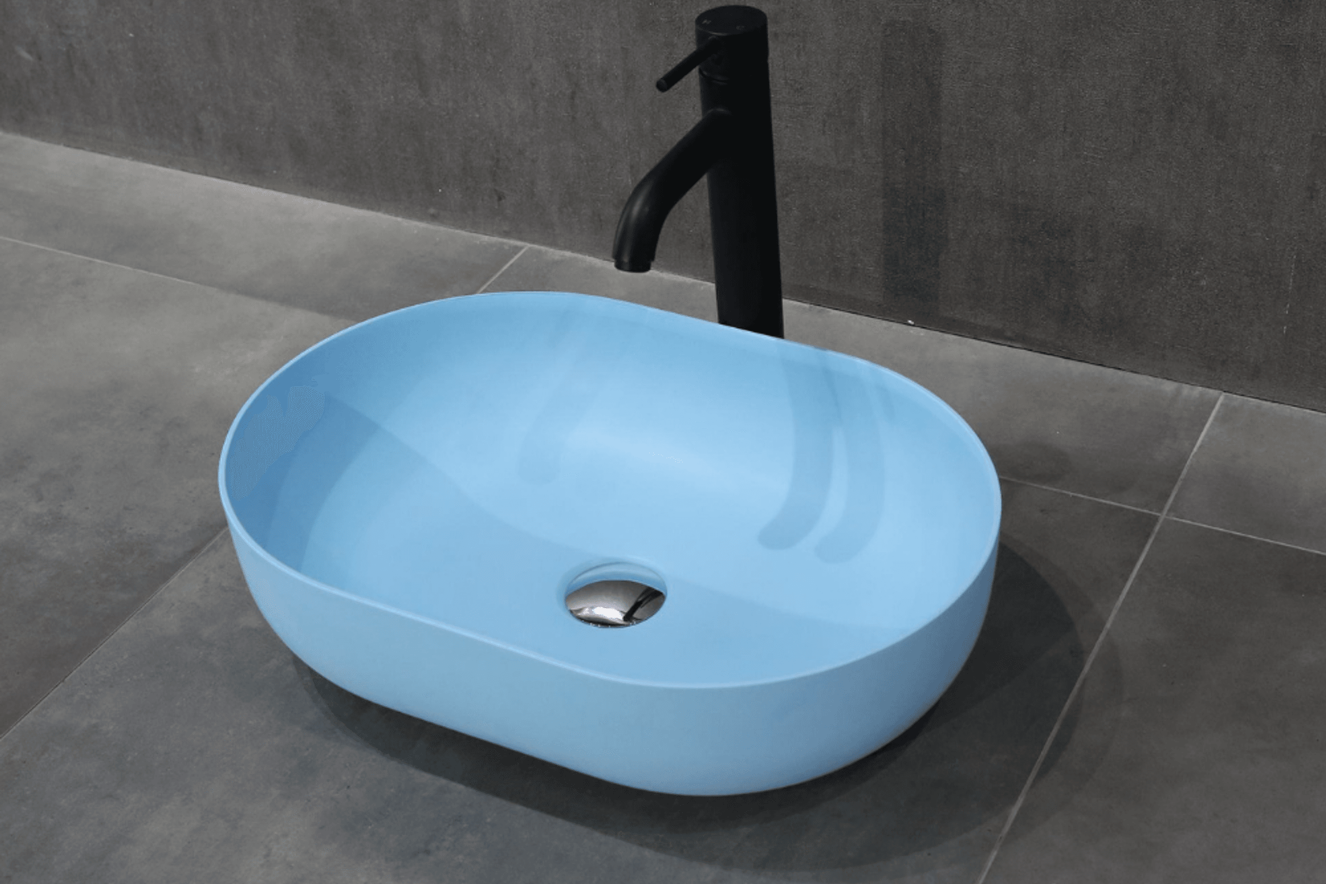 B1151 Hugi Stone Basin Tiffany Blue
