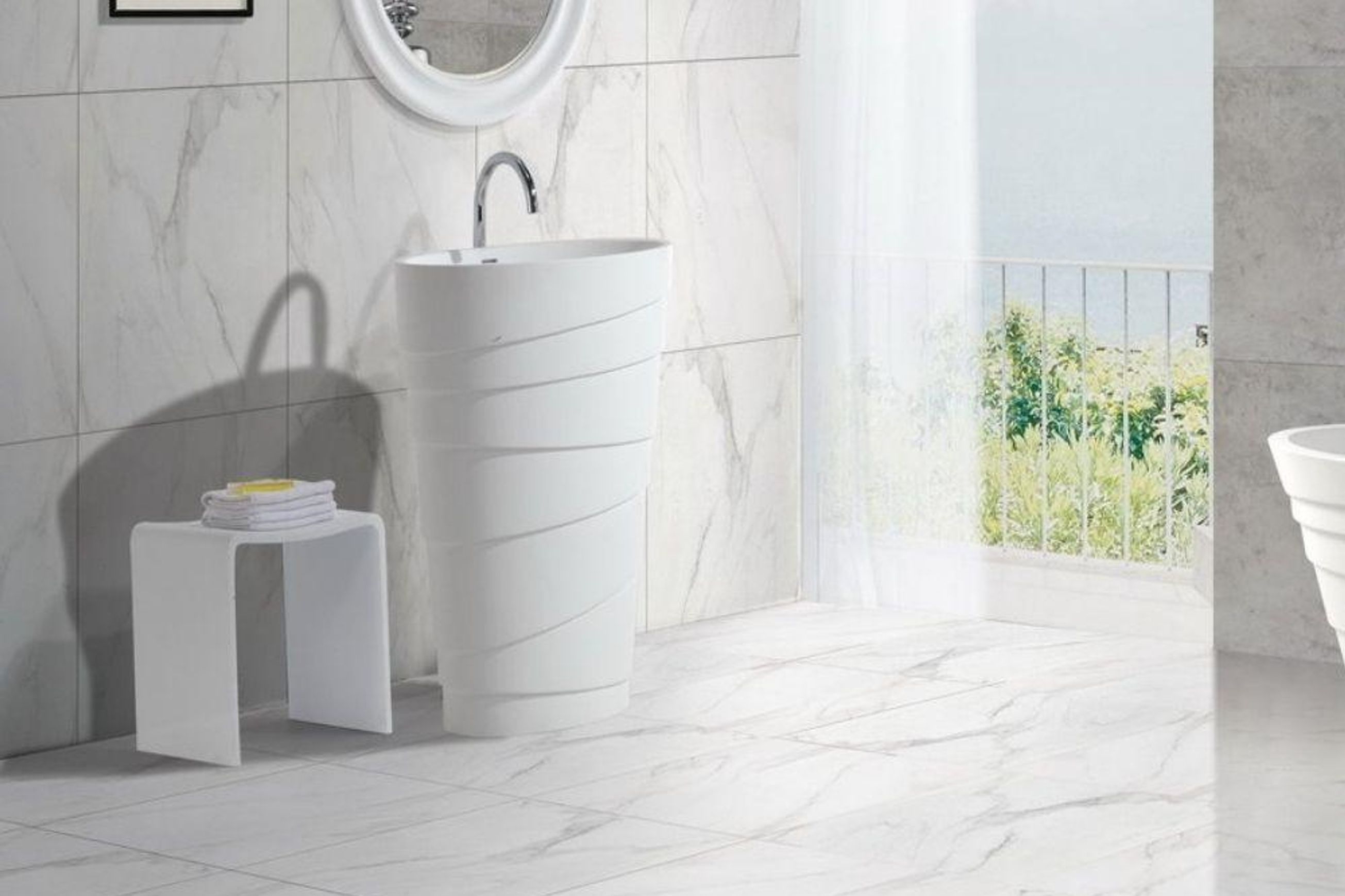 B1398 Organic Shaped Hugi Basin 890MM