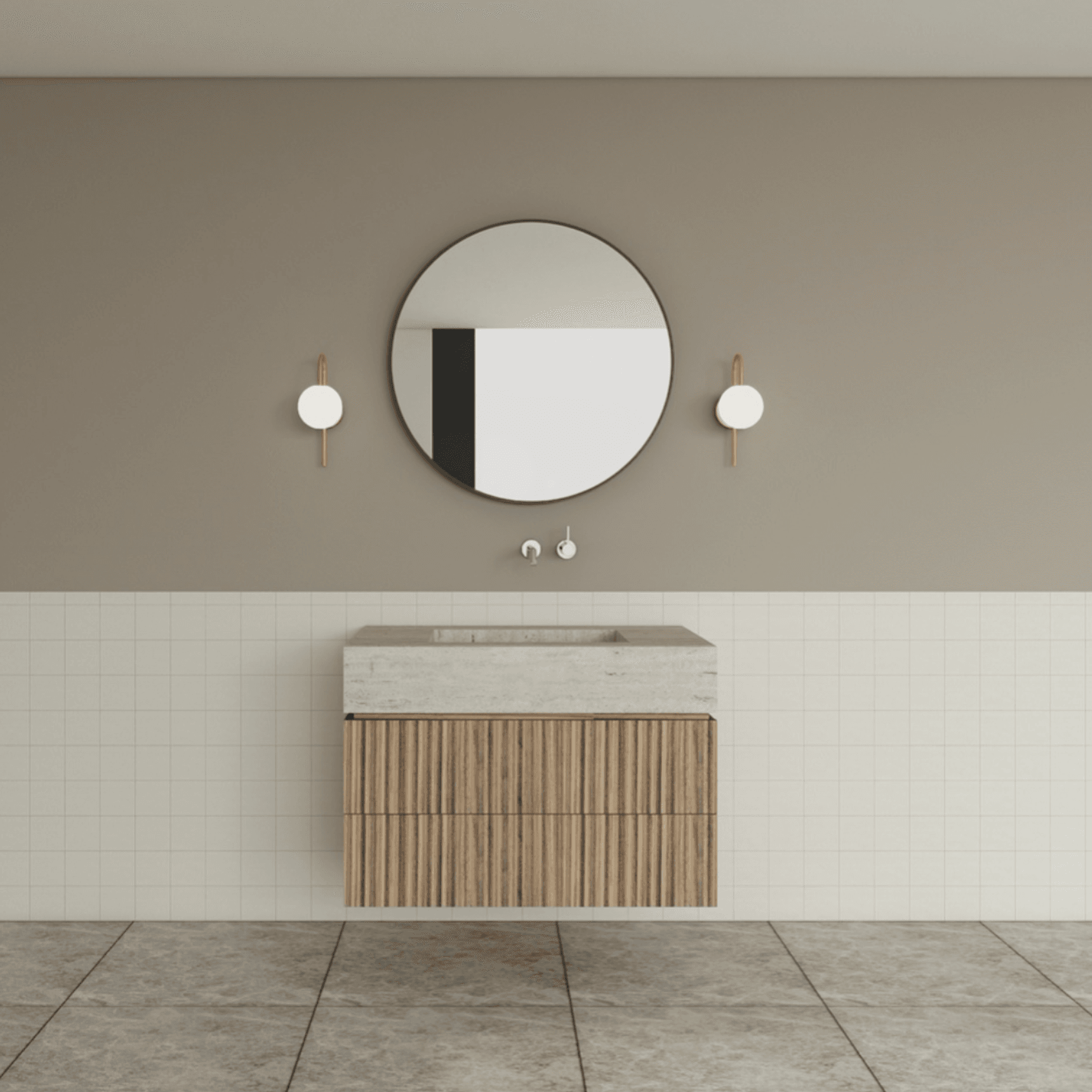 TERRA Vanity | Wall Hung Double Drawer W910/1210mm