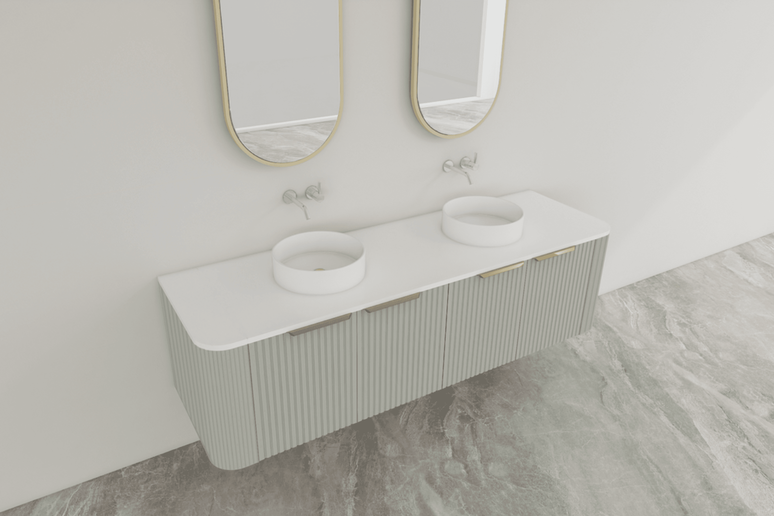 ESTATE 90 Vanity | Wall-hung with 2 basins W1900