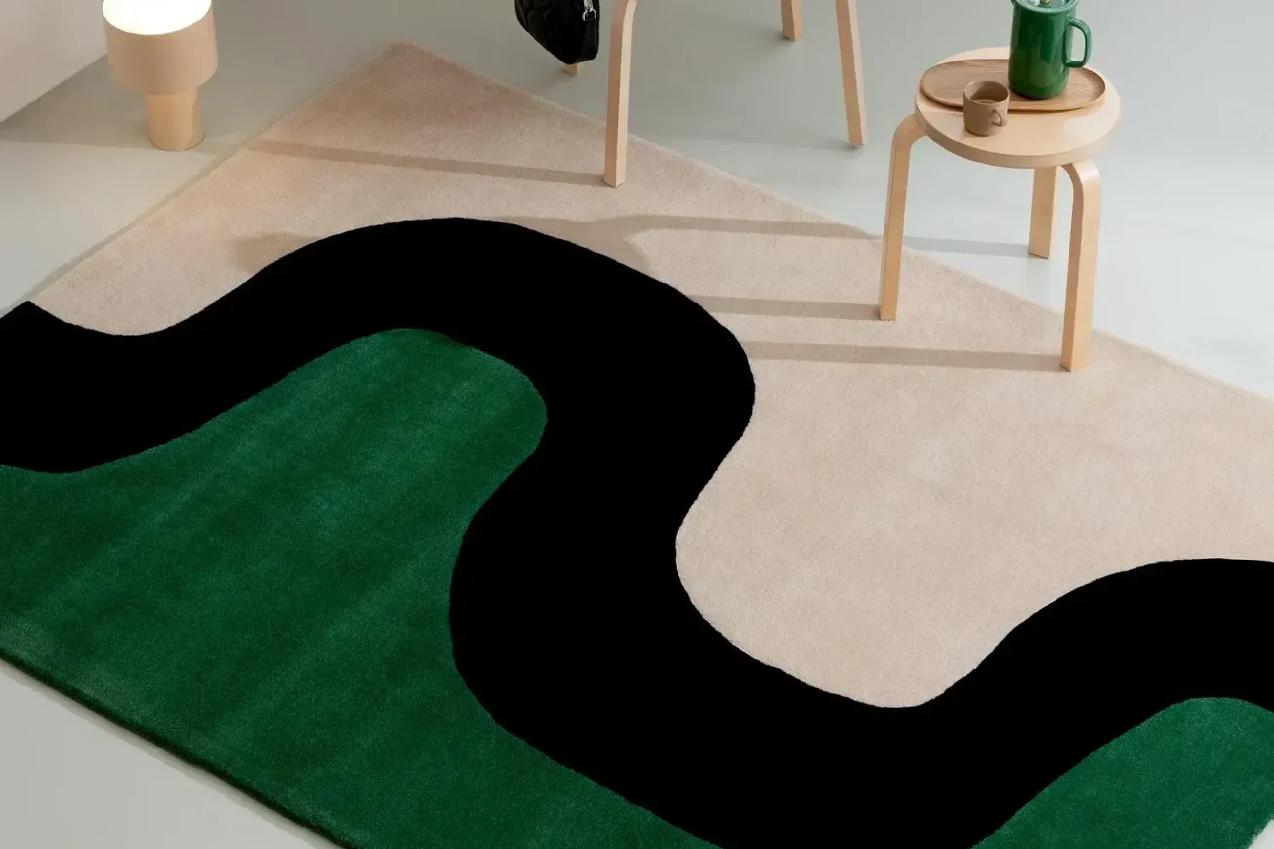 Marimekko Seireeni - Green | 100% Wool Designer Floor Rug