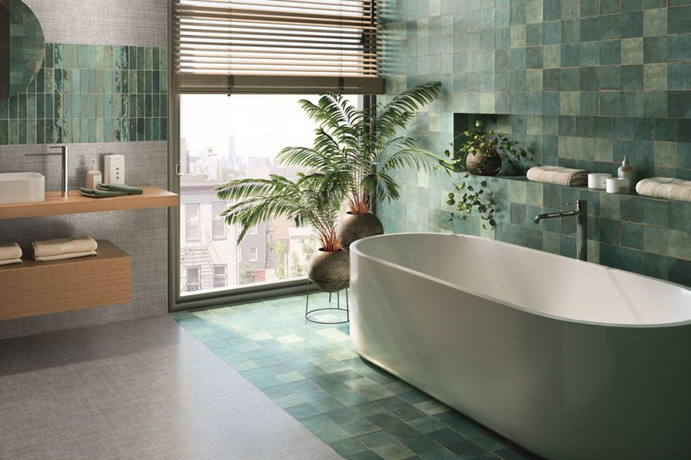 Tennessee Satin Green Satin Floor & Wall Tiles