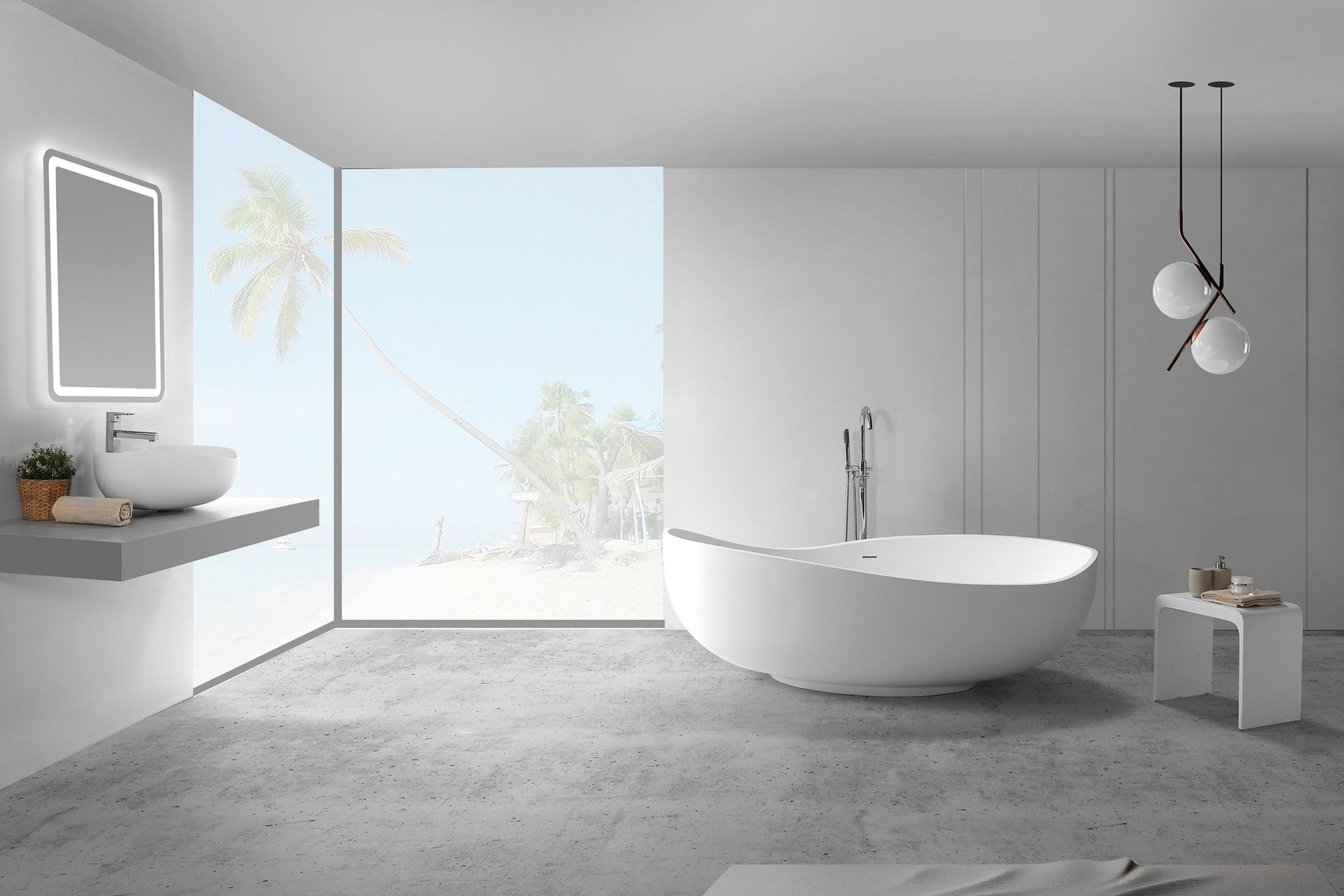 B098 Organically Shaped Hugi Bath 1840MM