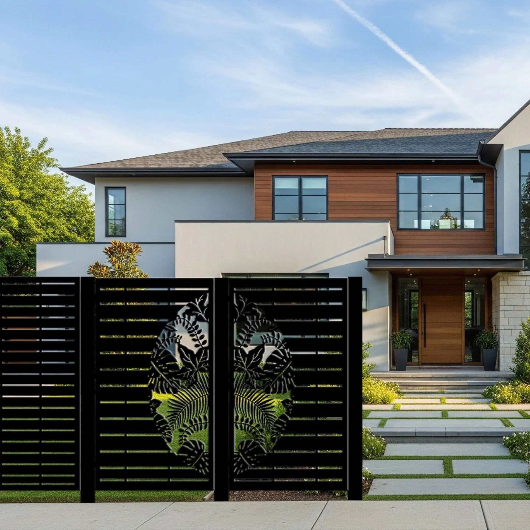 Fence Panel - Half Leaf with Straight lines