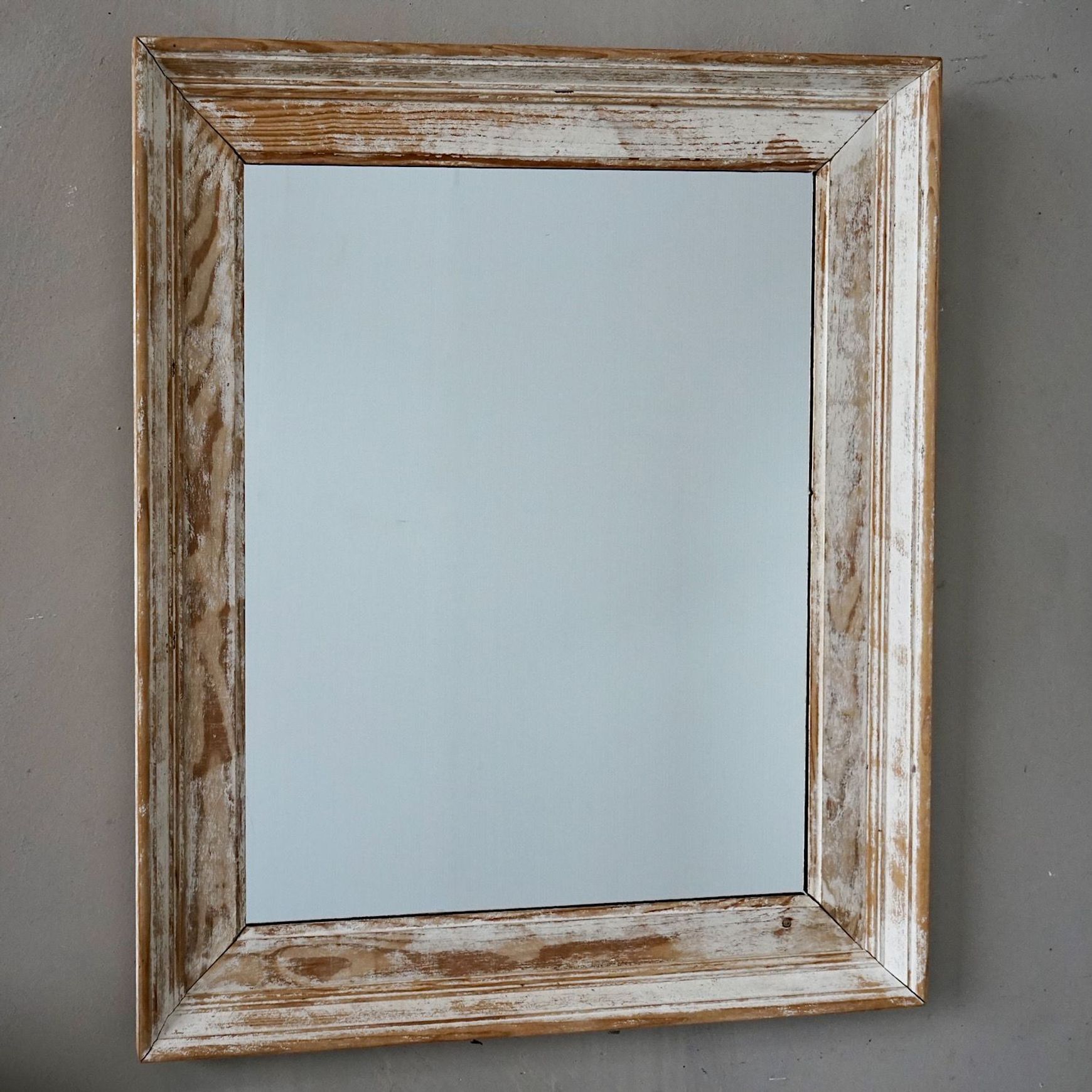 French Antique Mirror with Distressed Patina