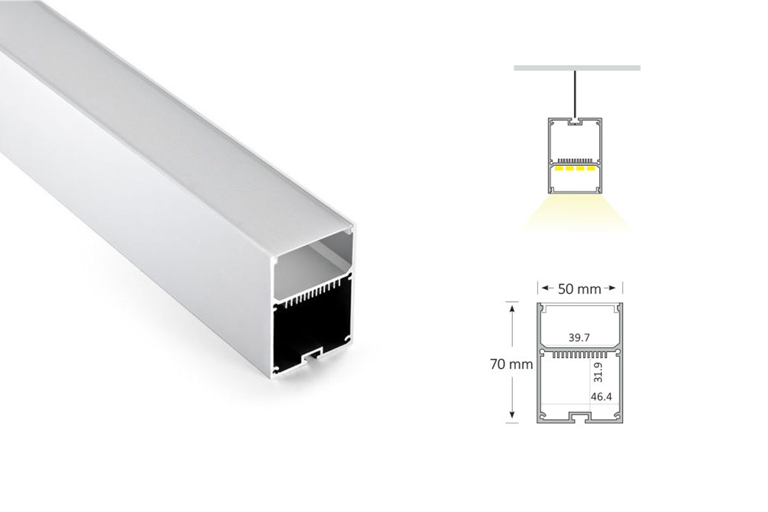 BLEX-052 Suspended Tall Narrow Rectangular Extrusion