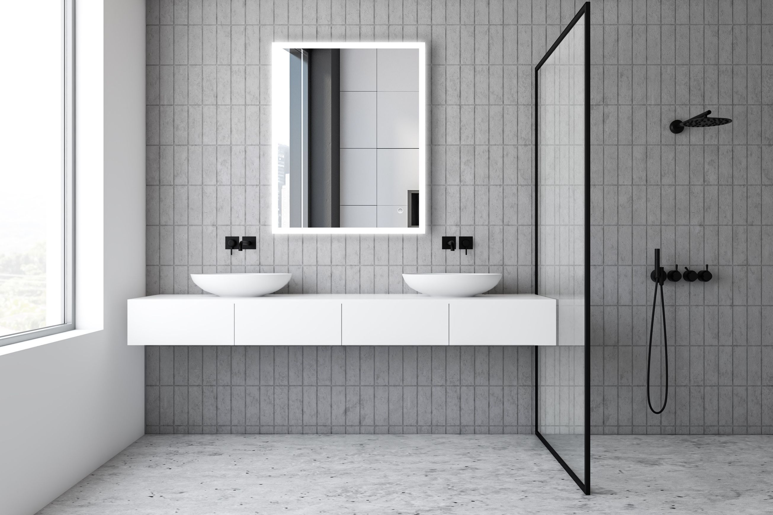 LED Frost Light Mirror with Demister