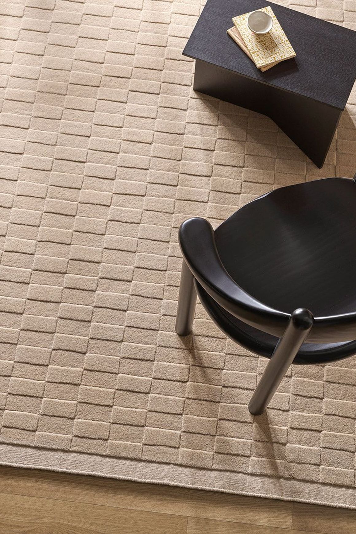 Baya Hugo Wool Floor Rug - Almond