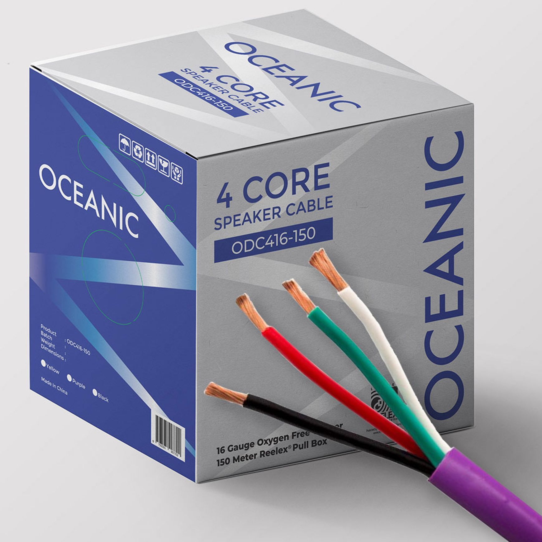 Oceanic 4 Core Speaker Cable 16 AWG - Reelex - Purple