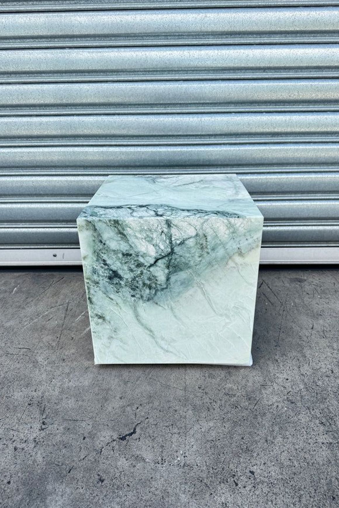 Cube Side Table - Twill Green Marble | Natural Stone Co.