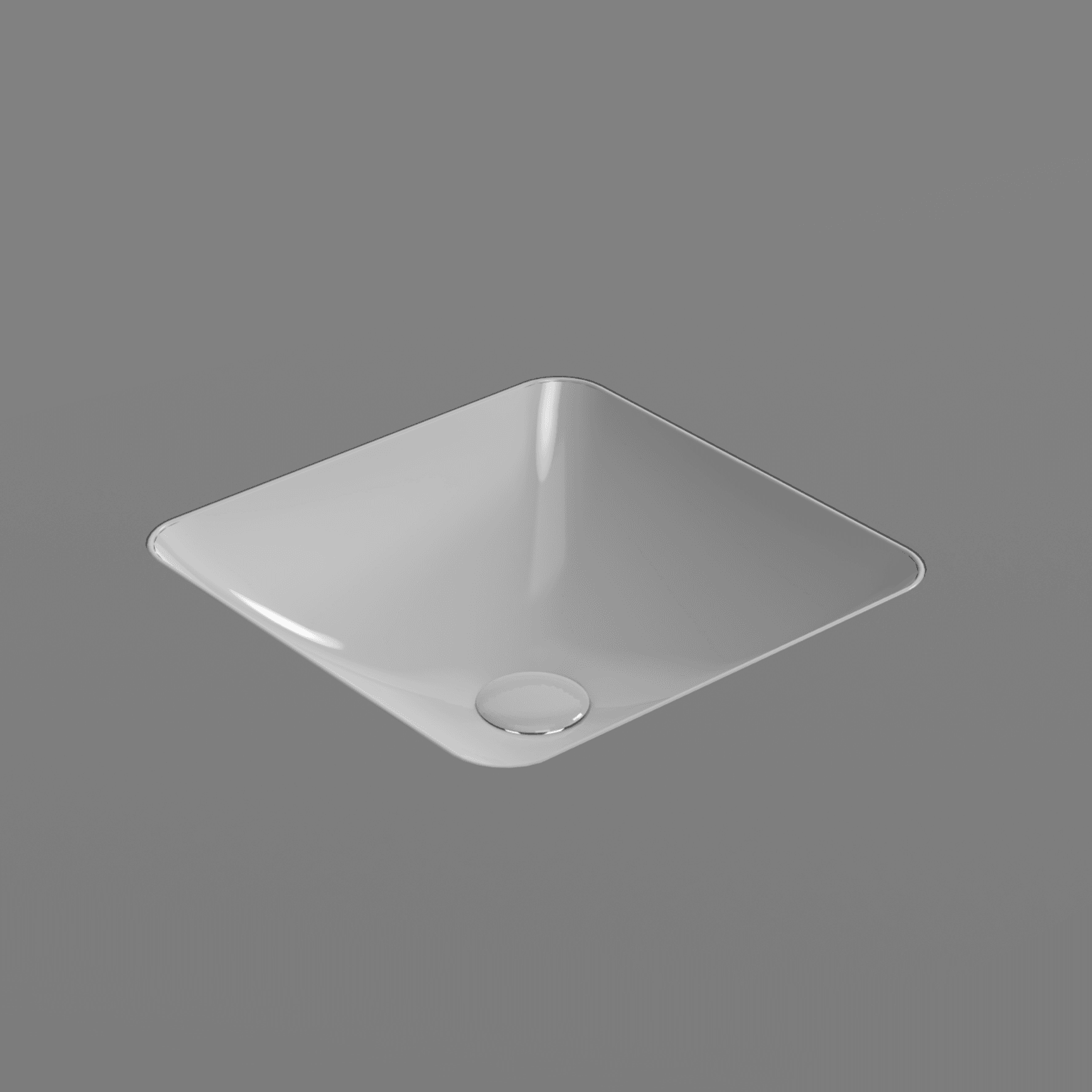 Pura 38 Square Undermount Basin Gloss White
