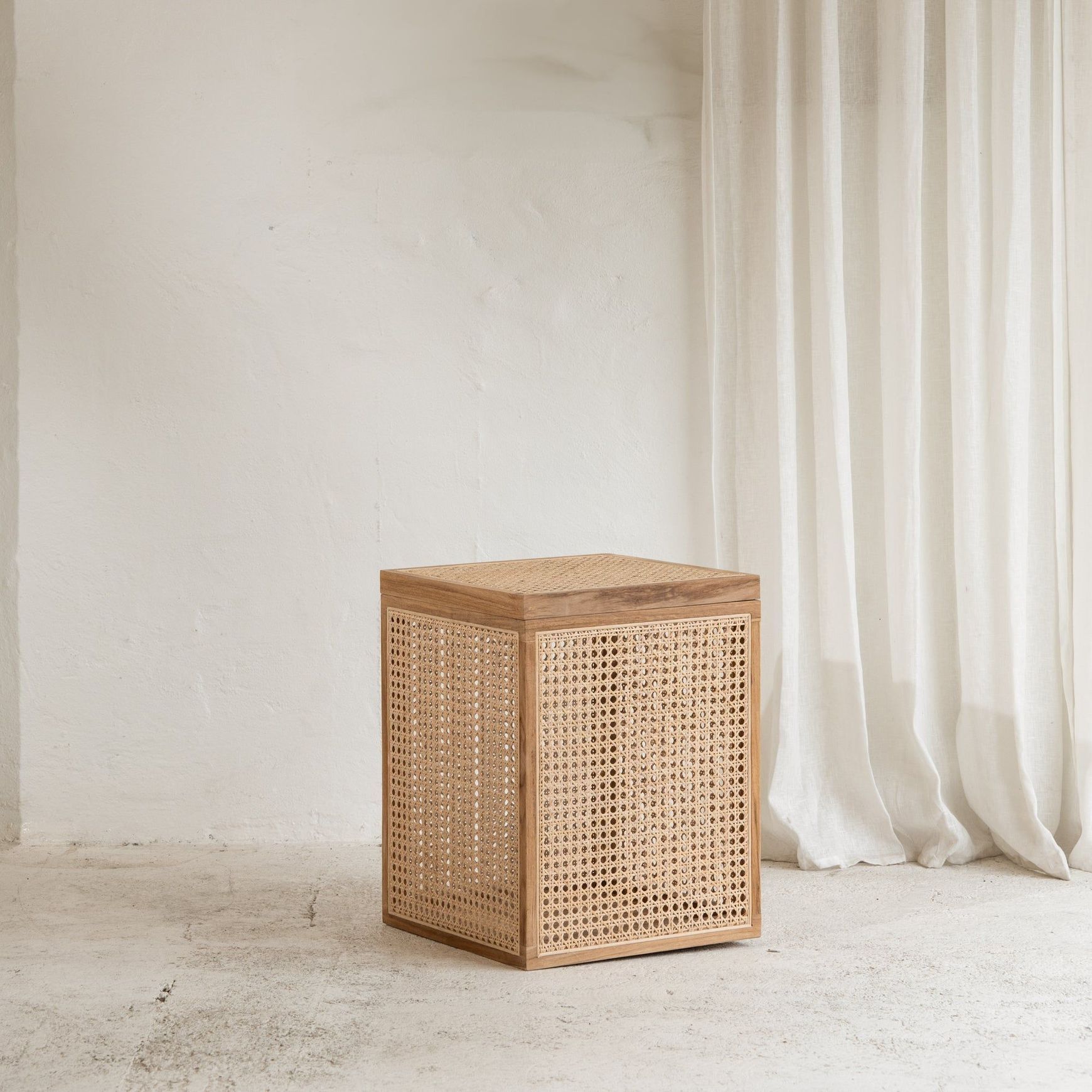 Paadini Rattan Side Table with Storage