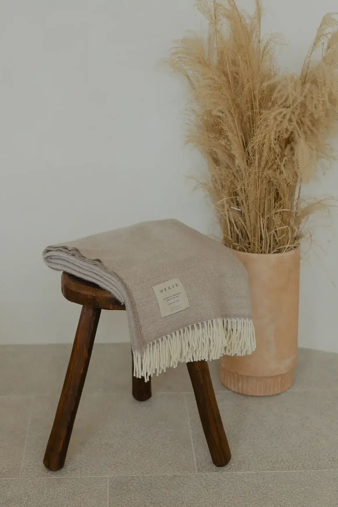 Weave Harris Merino Lambswool Throw - Natural