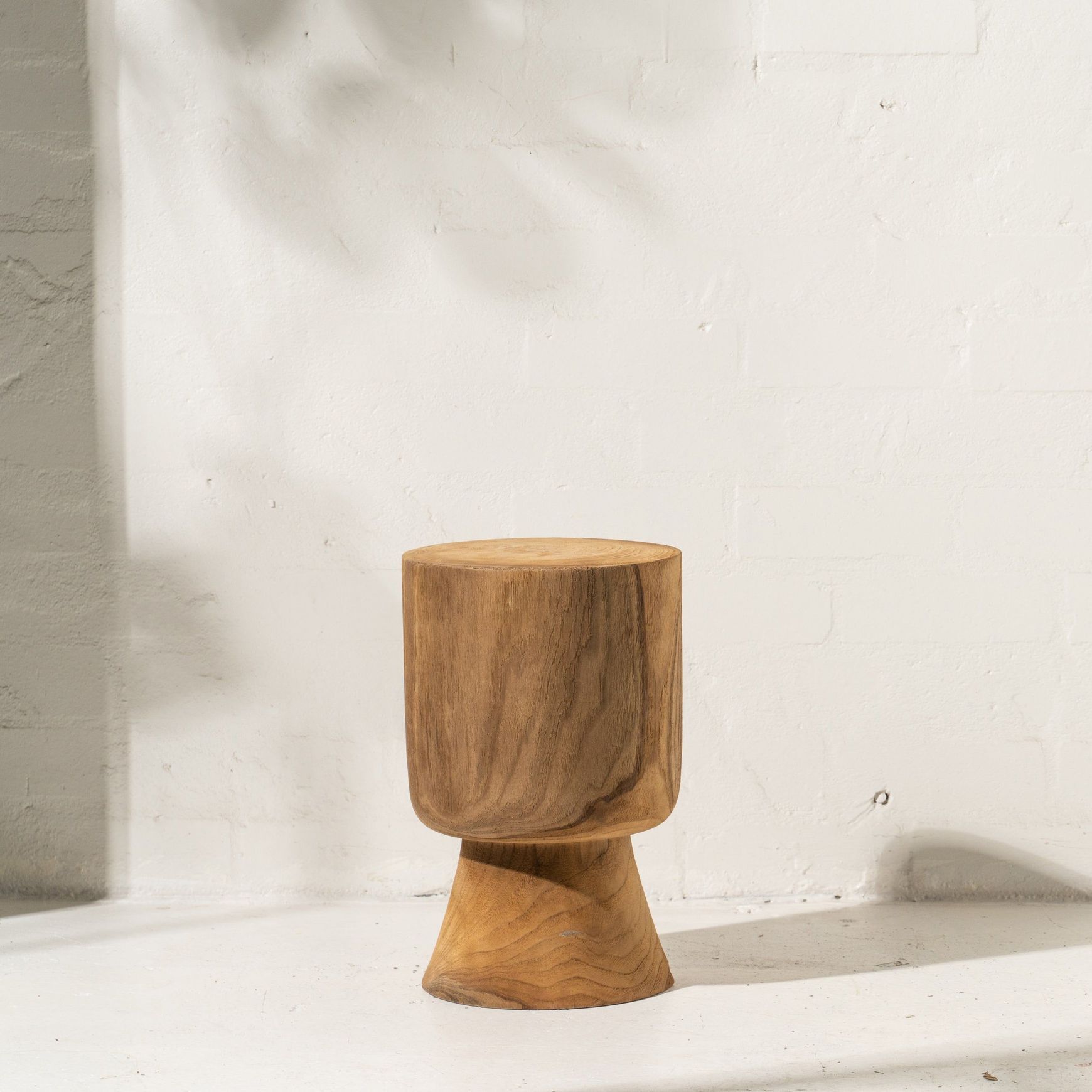 Ama Teak Stool Raw Finish