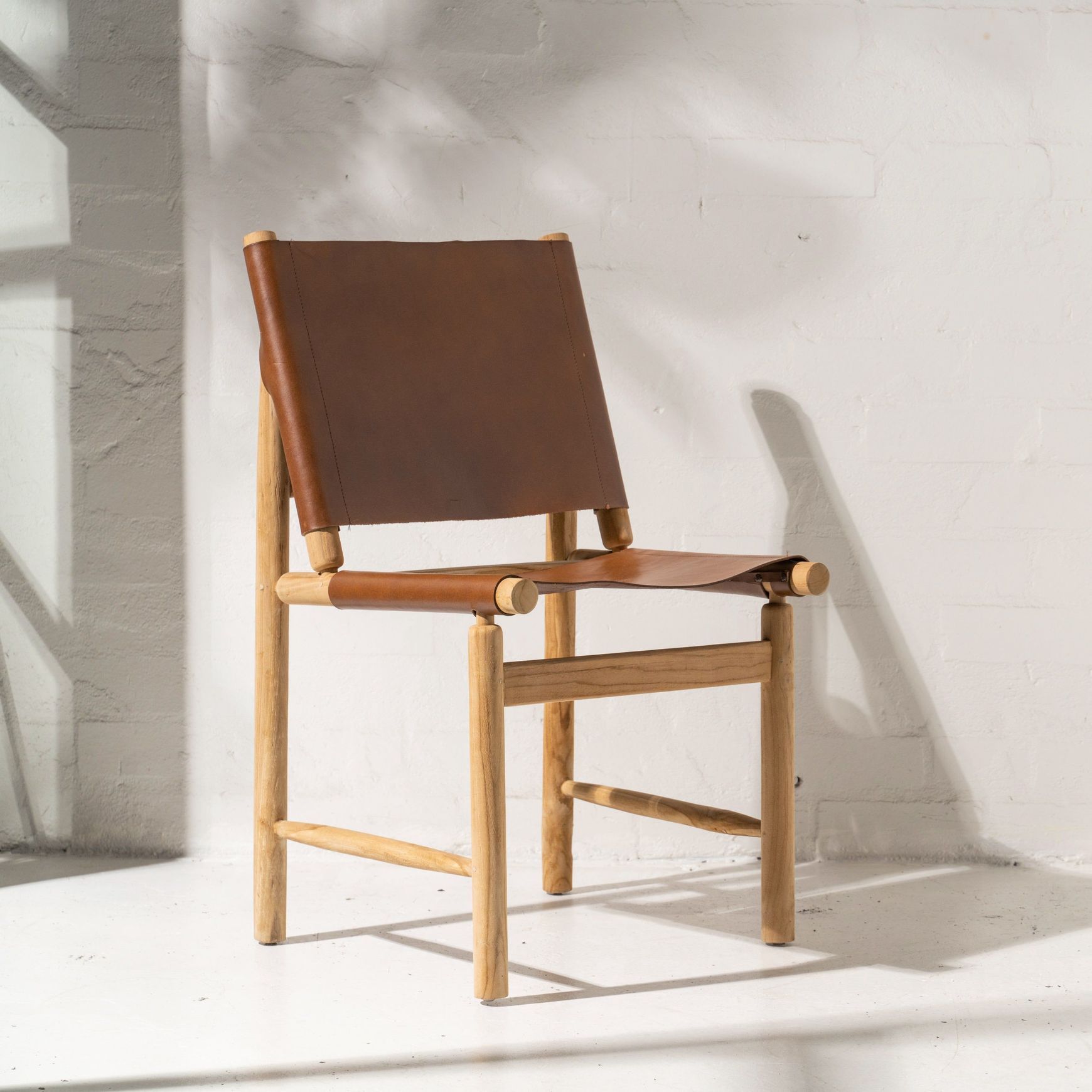 Atanas Leather and Teak Dining Chair