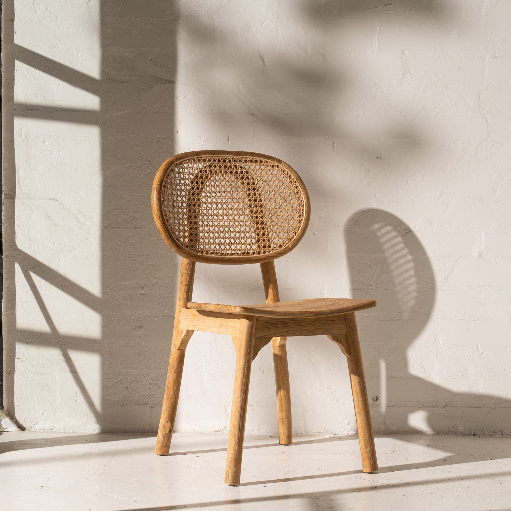 Lyra Rattan Trim Dining Chair Natural