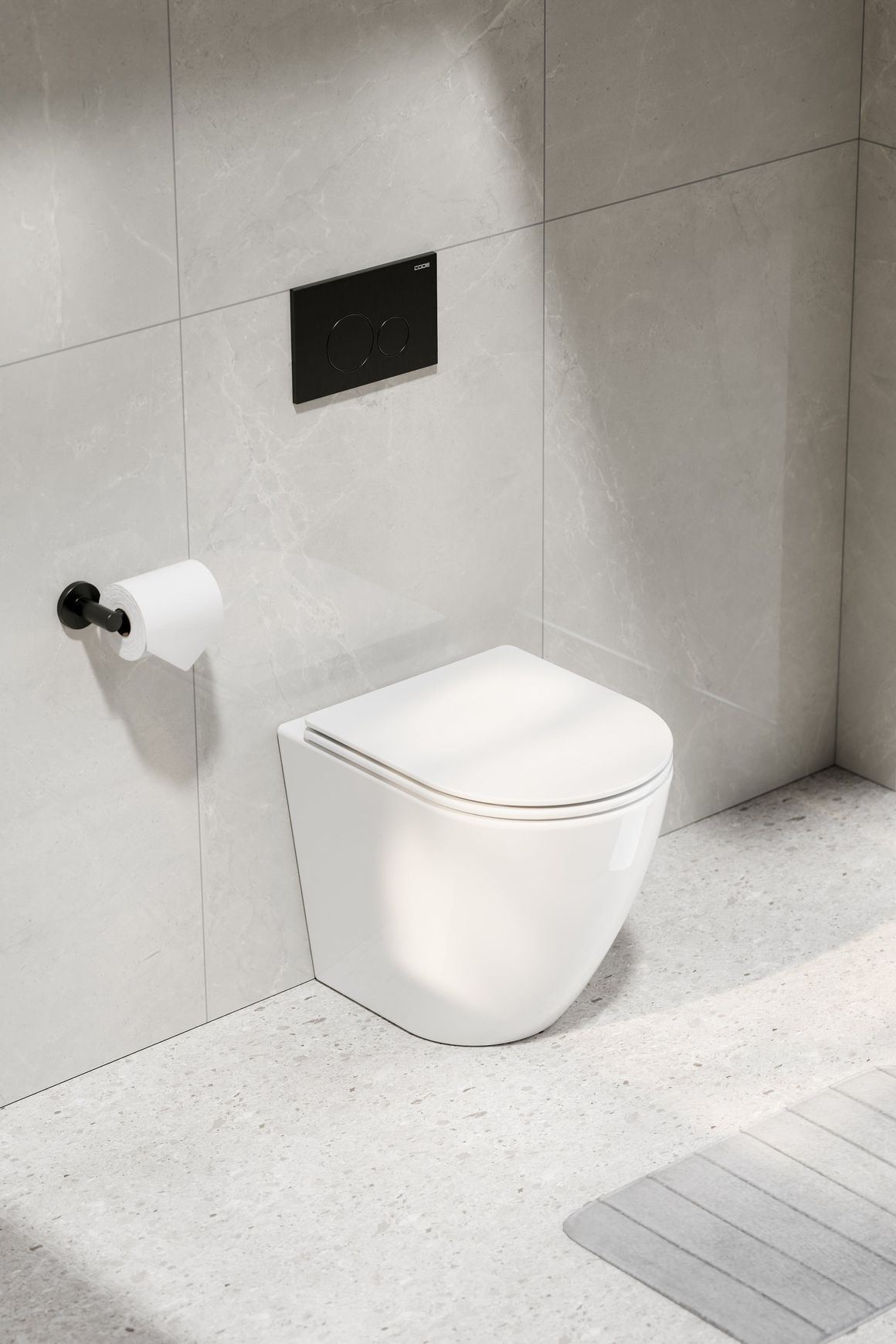 Flow Typhoon Inwall Toilet Suite |Brushed Gunmetal Btn