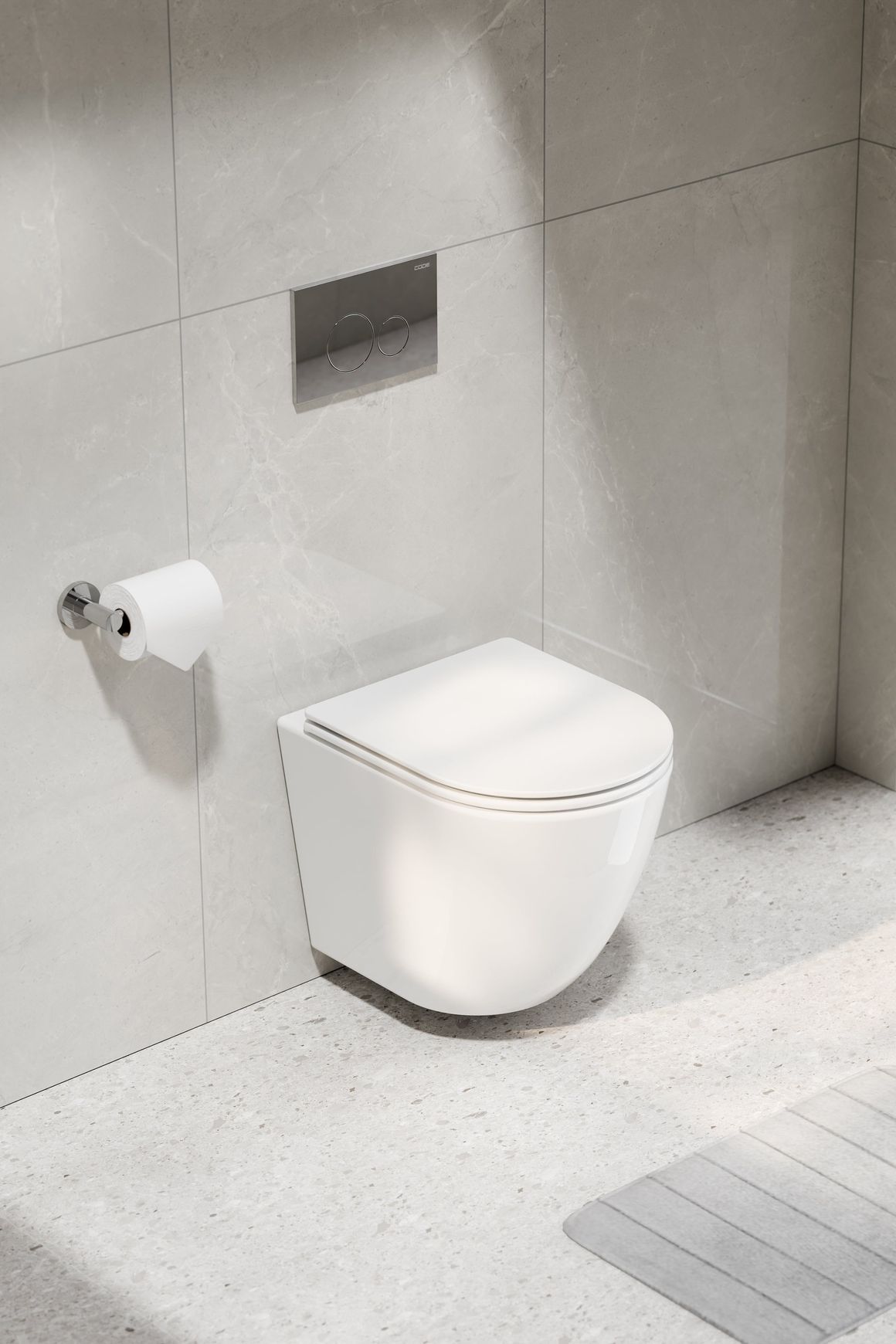Flow Typhoon Wall Hung Toilet Suite | Chrome Button