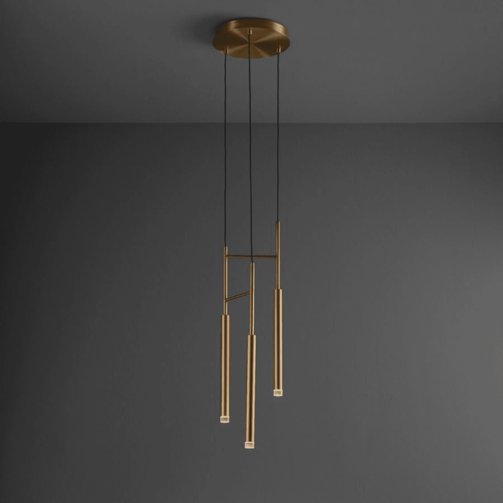Candella 3 Light Pendant in Matte Satin Brass