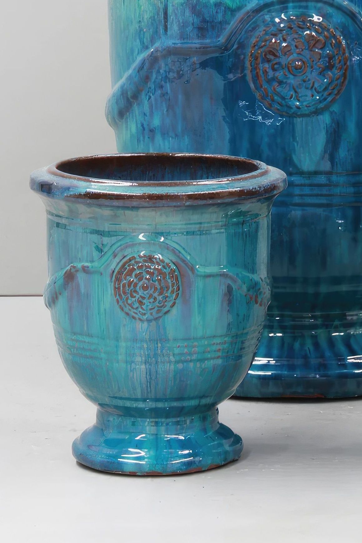 Silk Road Fireworks Green French Style Urn
