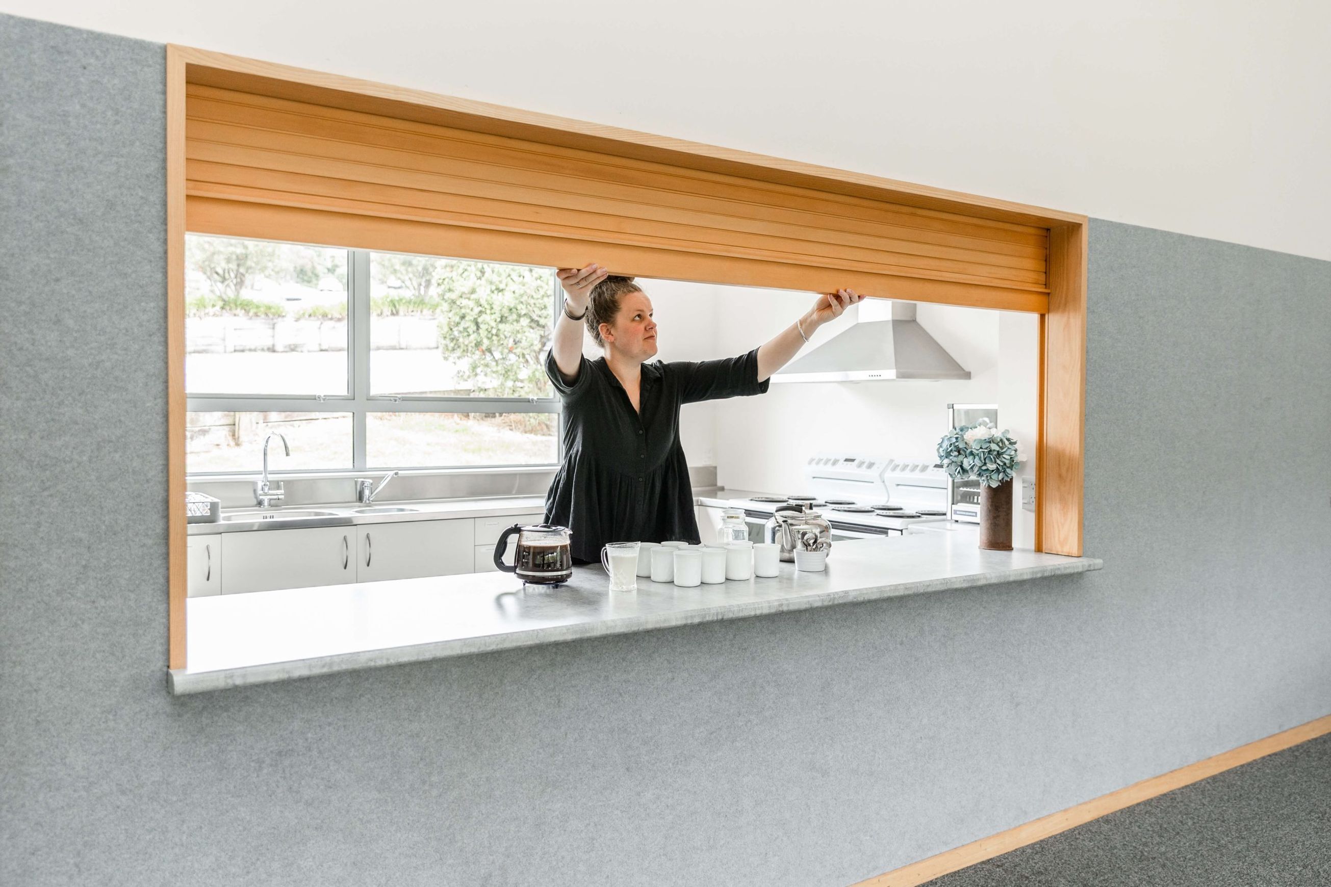 Sage Commercial Servery Doors - Cedar