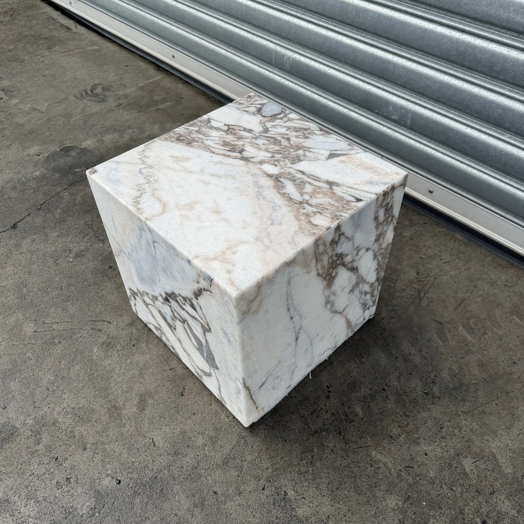 Cube Side Table -Milky Bleu Marble | Natural Stone Co.