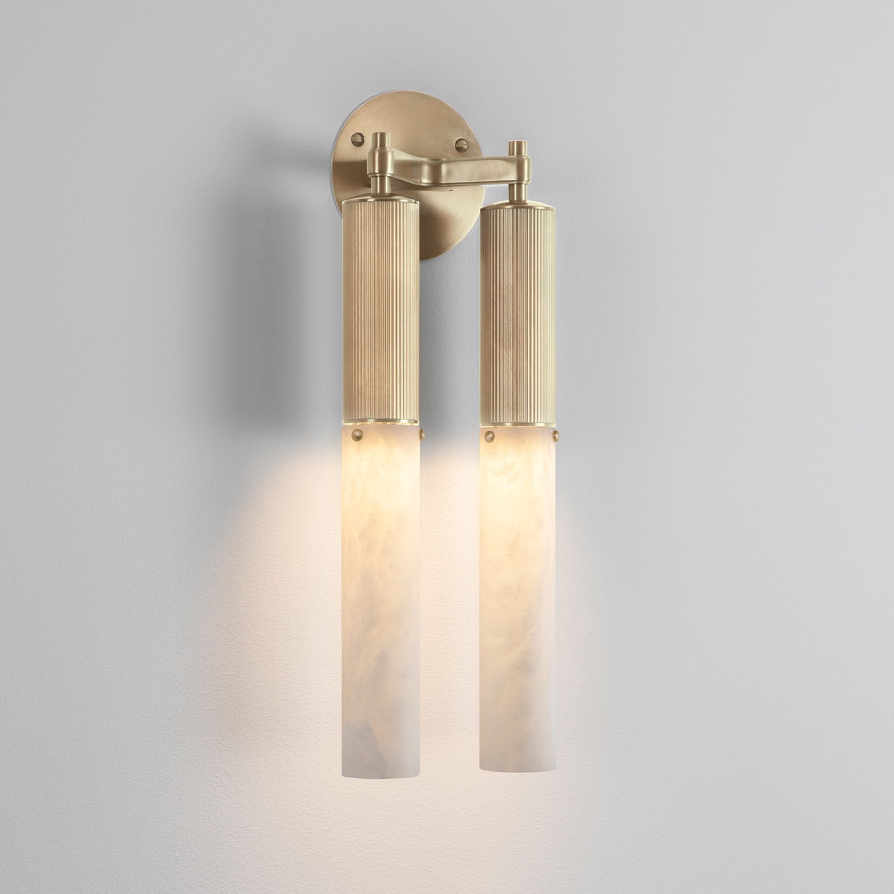 Flume Alabaster Double Wall Light