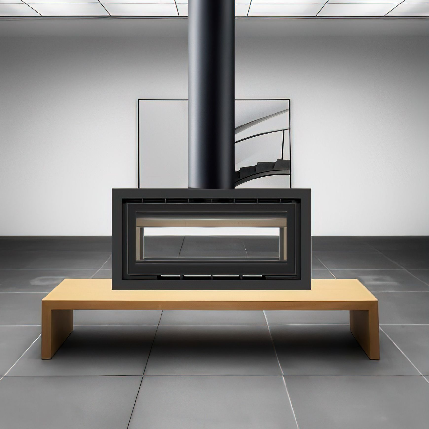 ADF Linea 100 Duo B Freestanding Fireplace