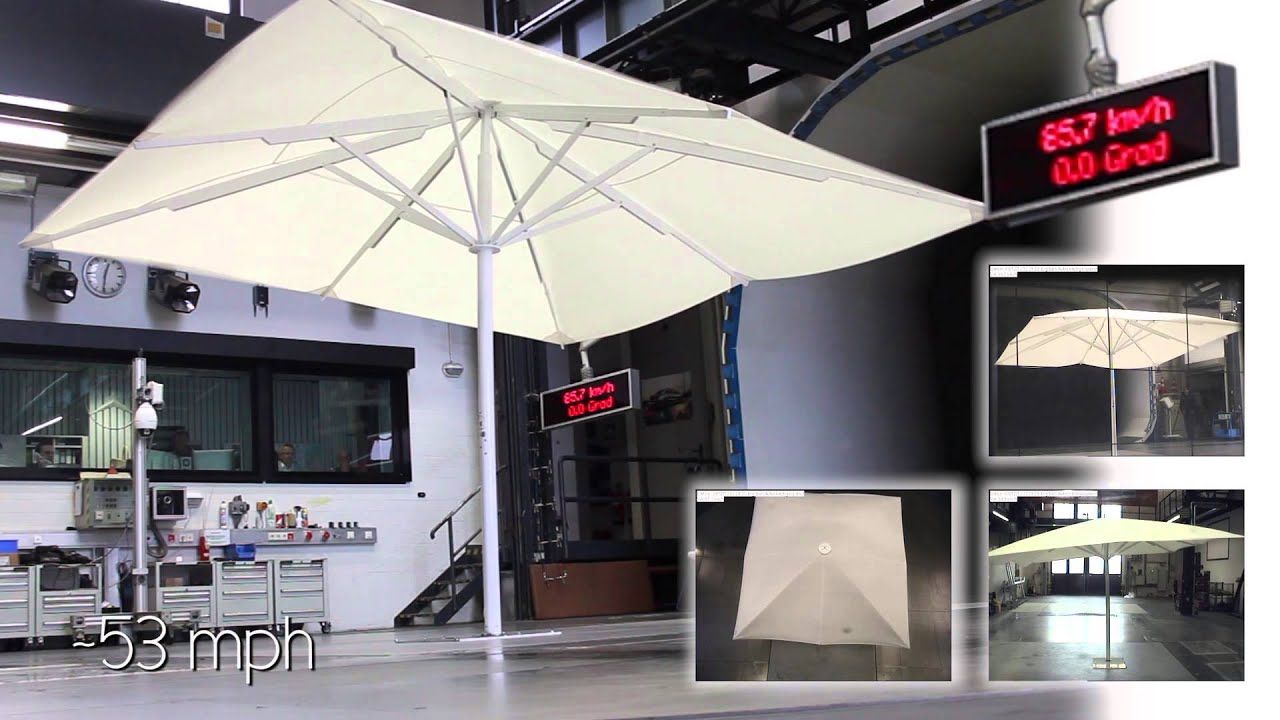 CARAVITA TestLab - Sonnenschirm Big Ben 2 im Windkanal | Sunshade Big Ben 2 in wind tunnel