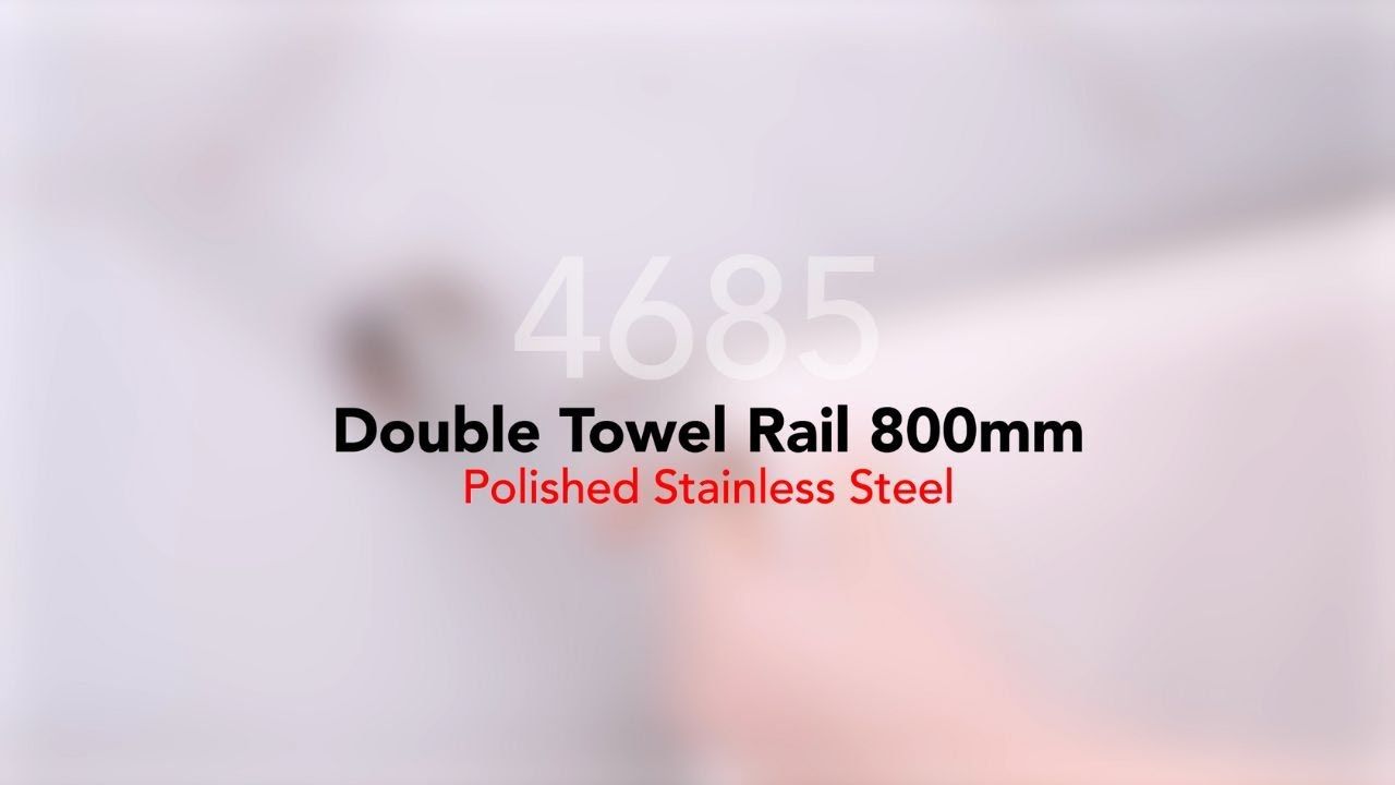 Bathroom Butler Double Towel Rail 800mm (4685) in Polished Stainless Steel