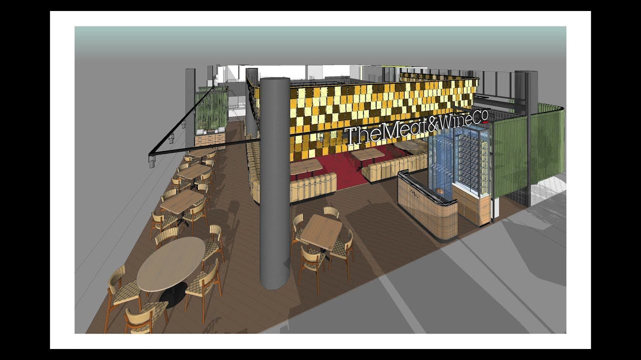 The Meat and Wine Co, Interior installation Fly Around Designed By Design Partnership Australia