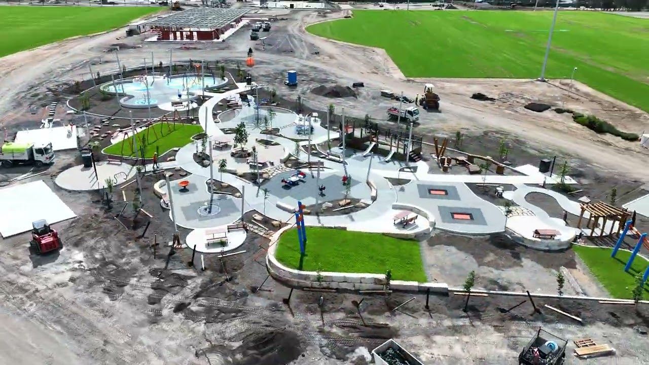 Gipps St Recreation Precinct construction progress Feb 2024. Client: Penrith City Council