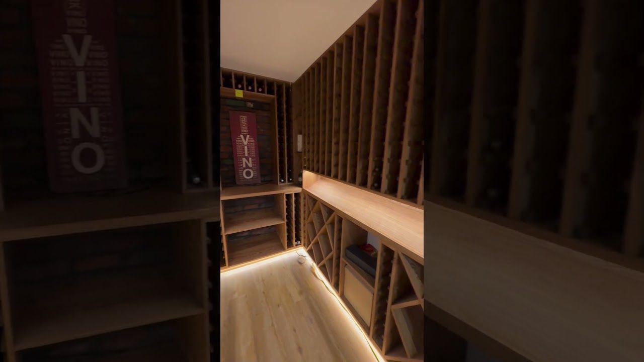 LEDs installed in the solid Ash wine cellar we have completed. Client has started to add their collection of wine to the racking. Few more finishing touches to go before the final reveal.