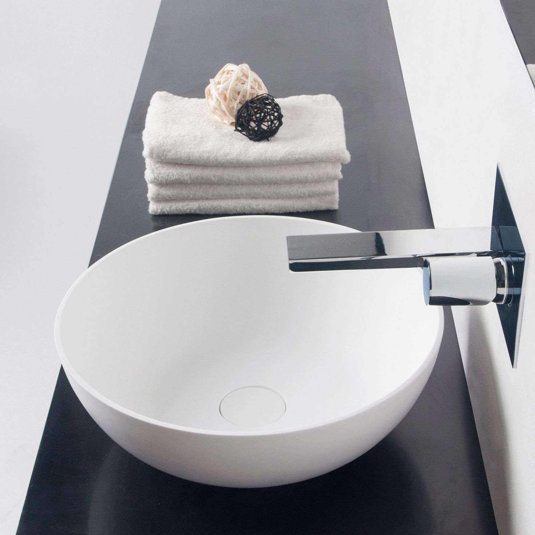 Super-Thin Round Vessel Basin Solid Surface