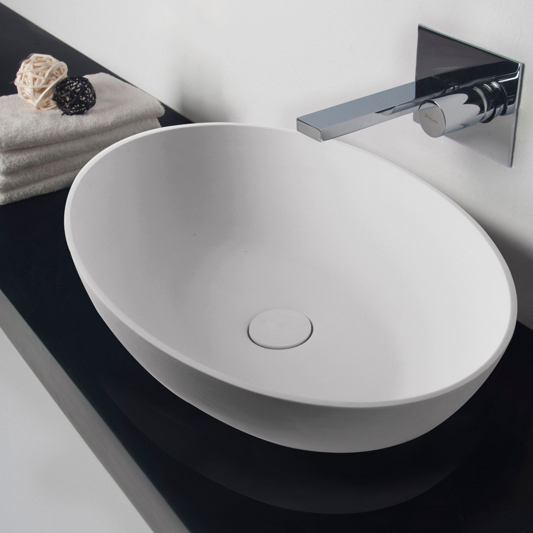 Super-Thin Oval Vessel Basin Solid Surface