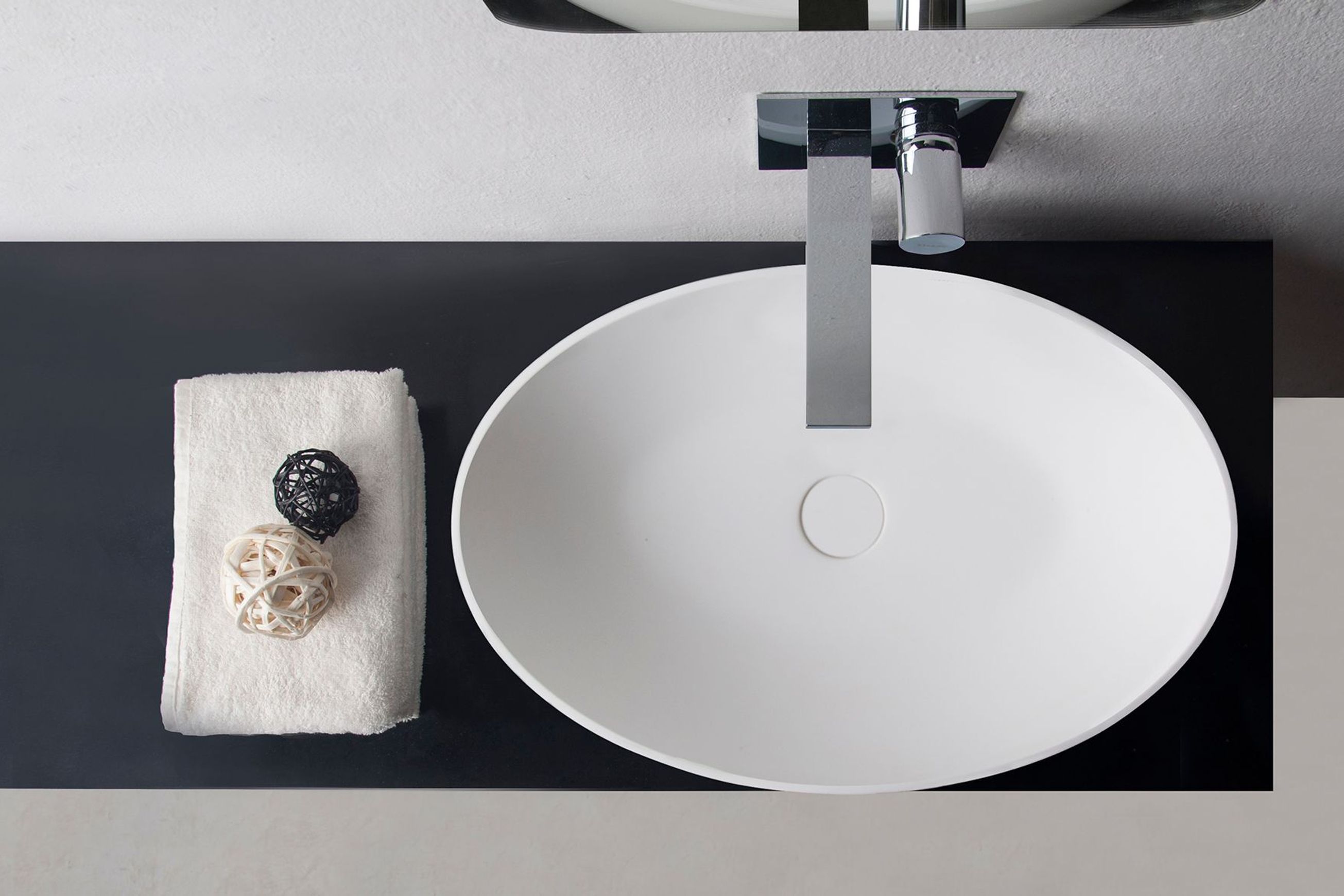 Super-Thin Oval Vessel Basin Solid Surface