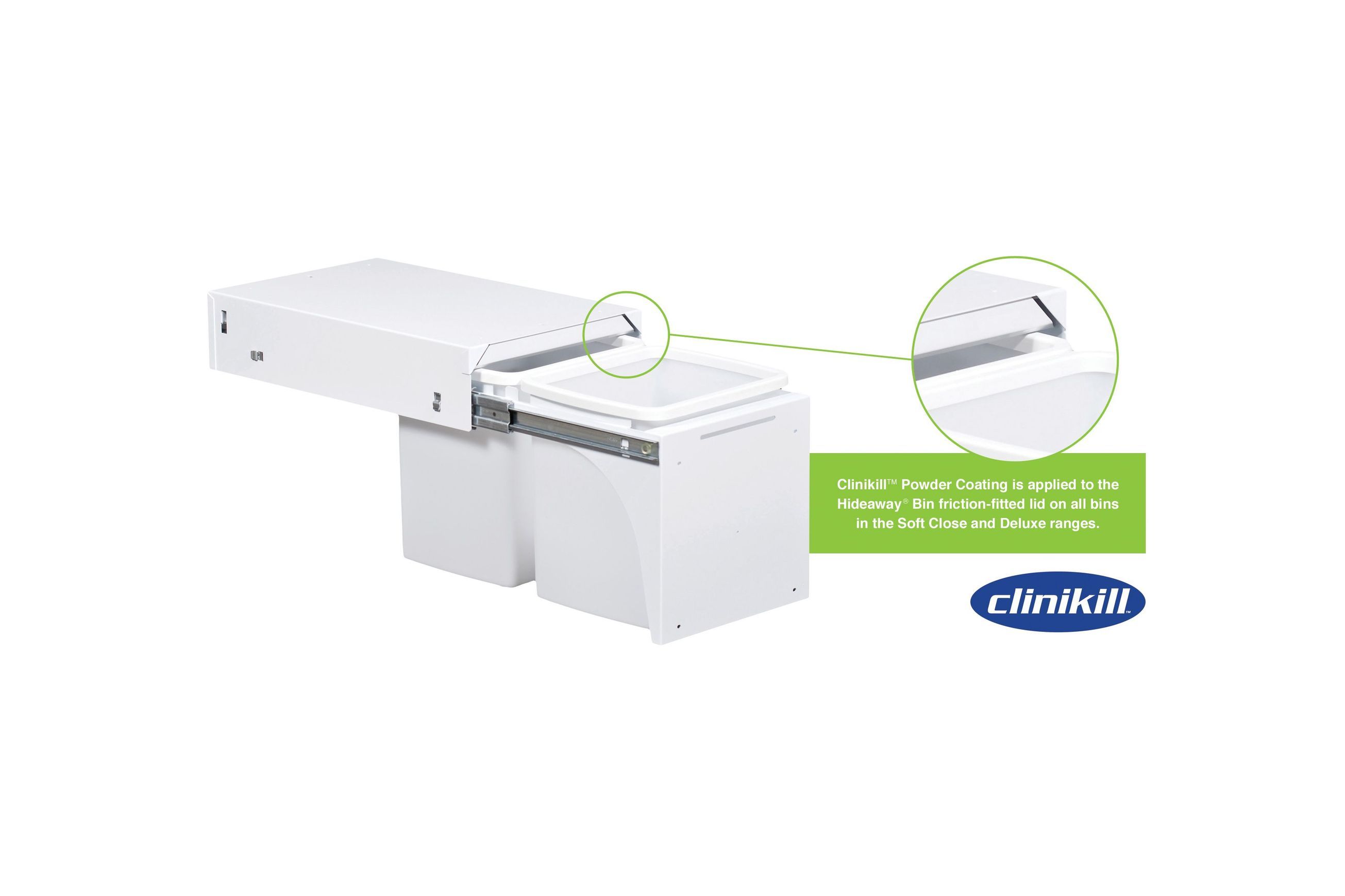 Soft Close Bin Storage - 1 x 50L Bucket - Door Pull