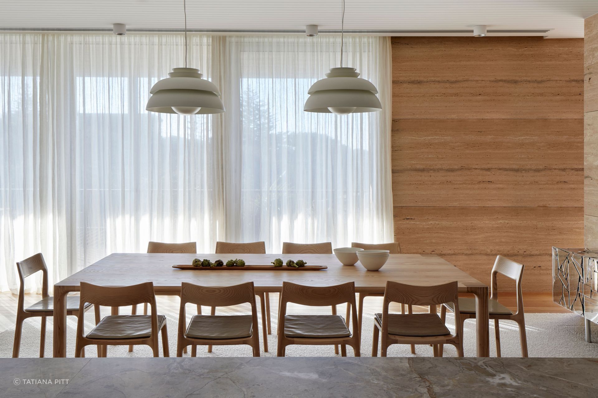 Light fills the dining room.