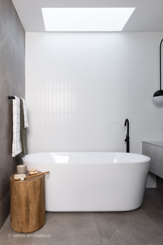 Skylights add light while ensuring privacy.