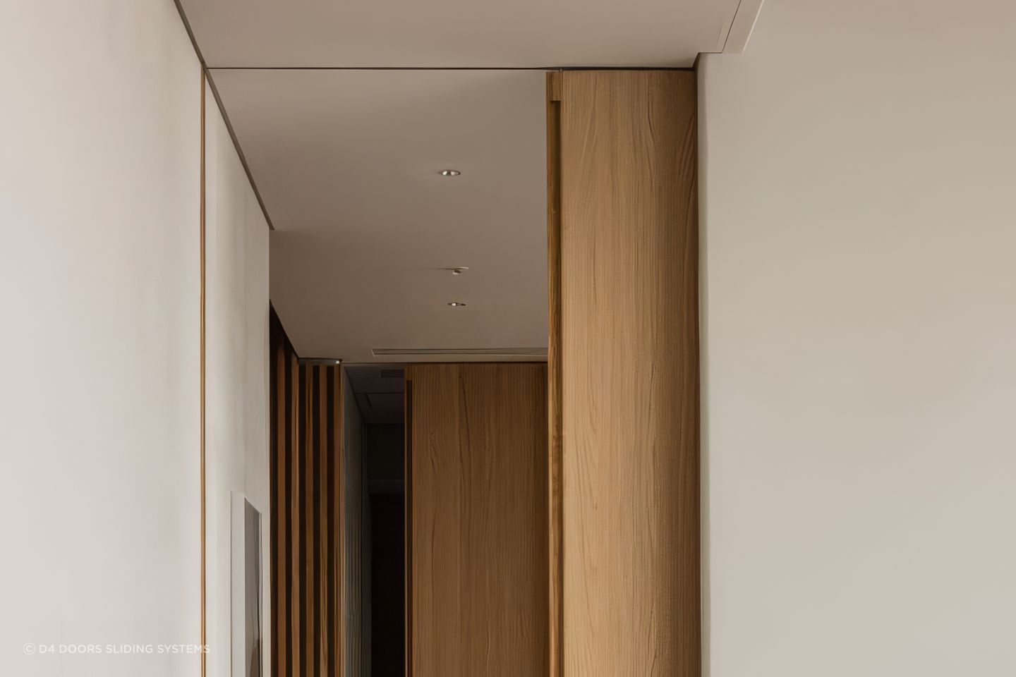 The recessed frame allows the door to close into the frame, so that you can't see a gap between the door and the frame.
