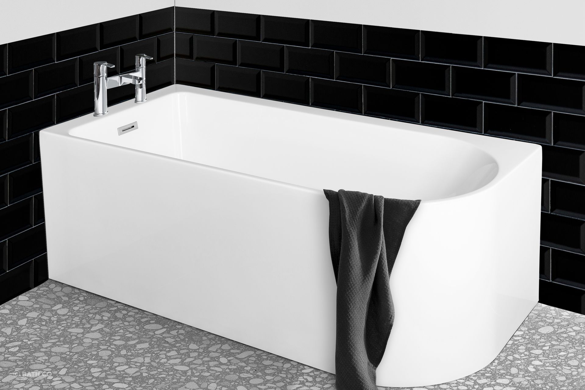Options like the Curve Corner Acrylic Bath from Bath Co maximise space in any bathroom.