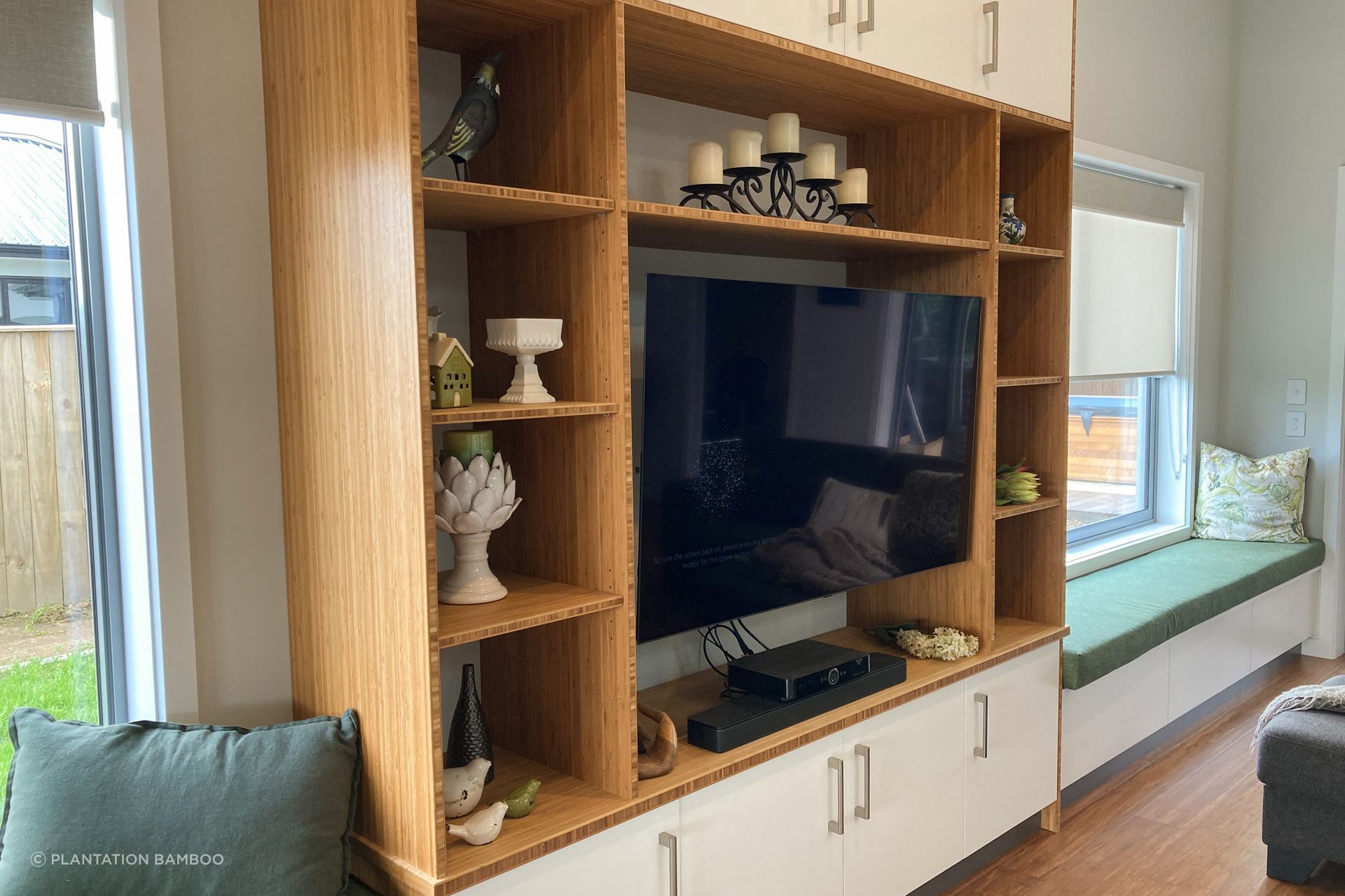 "There are two distinct aesthetic variations you can choose from when specifying internal bamboo joinery. Laminated bamboo is made from layers of vertical strips, resulting in clean lines and a contemporary feel, while compressed bamboo has a rich, natural grain that is similar to hardwood."