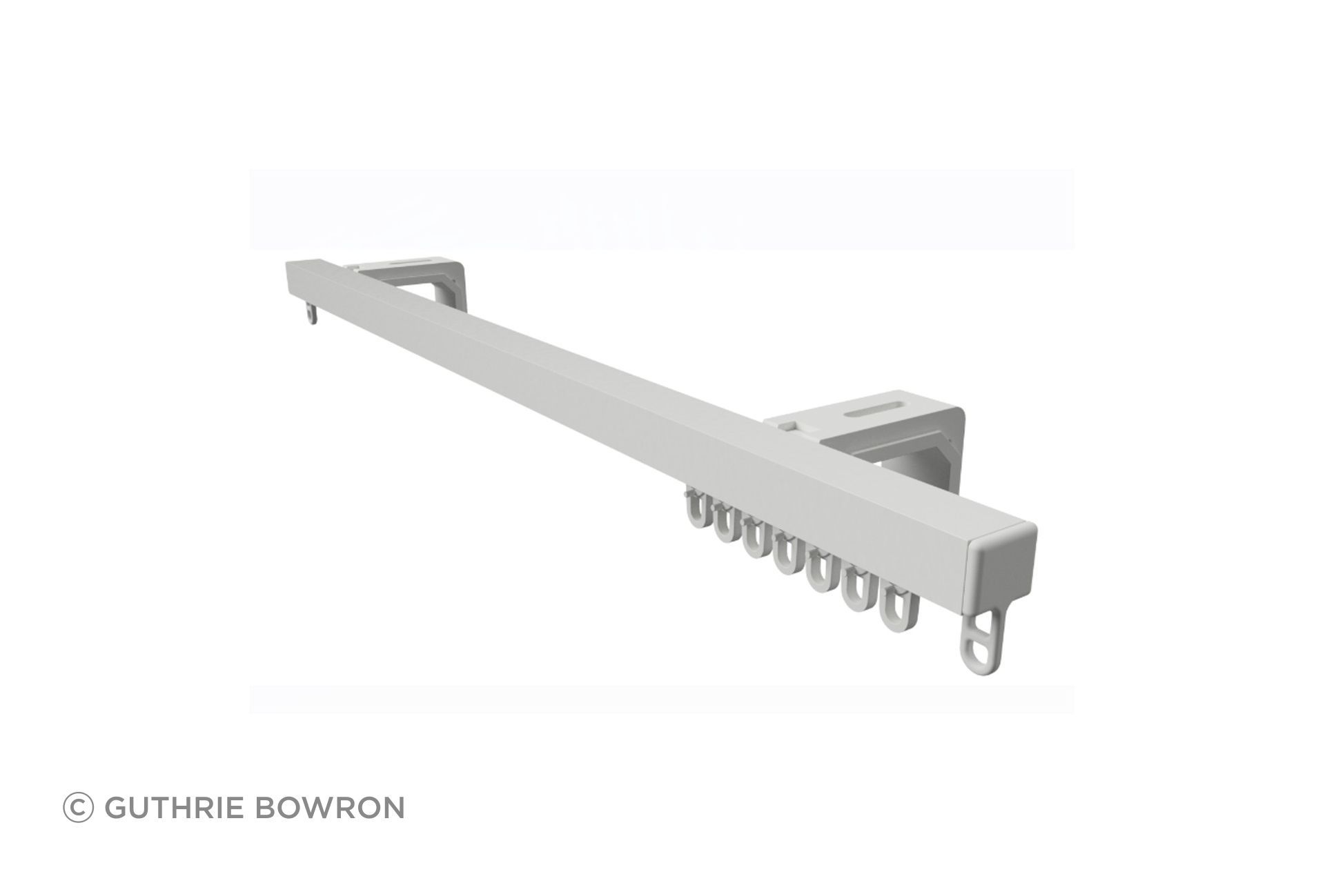 Klip Track KT1 Face Fixed - A clean conventional track suitable for most curtain types.