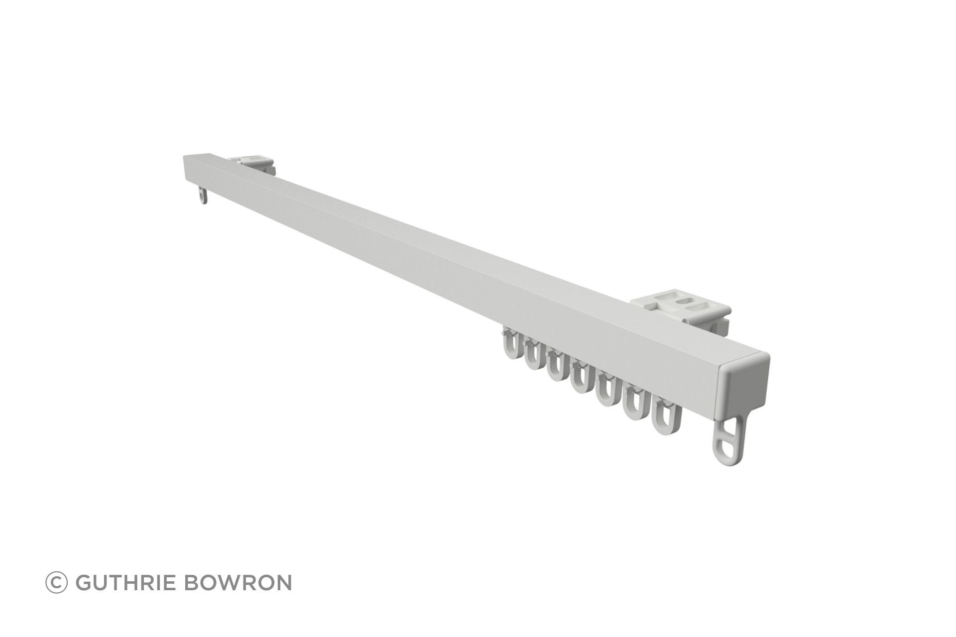 Klip Track KT1 Top Fixed - A discrete track perfect for sheers or light weight curtains.