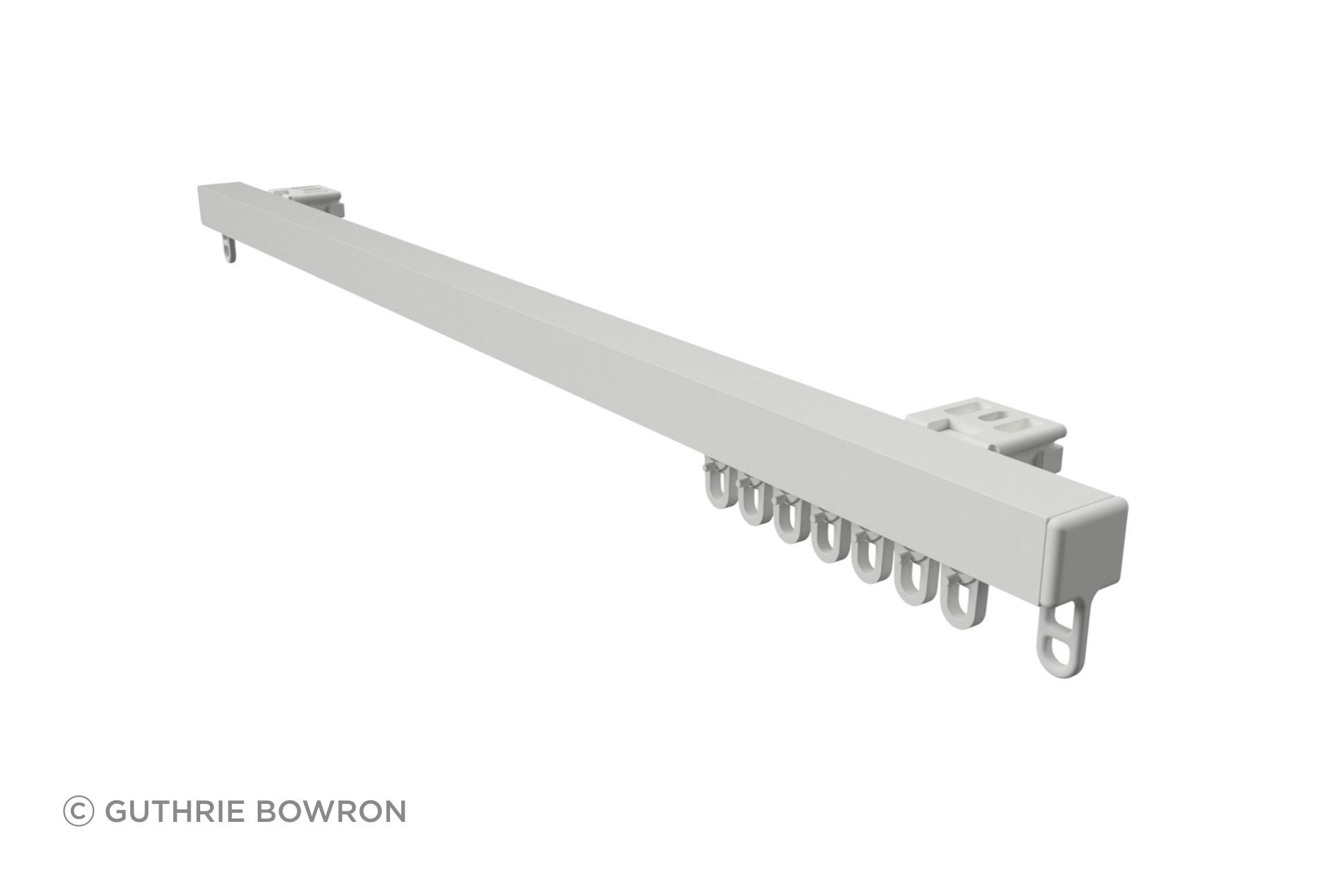 Klip Track KT1 Top Fixed - A discrete track perfect for sheers or light weight curtains.
